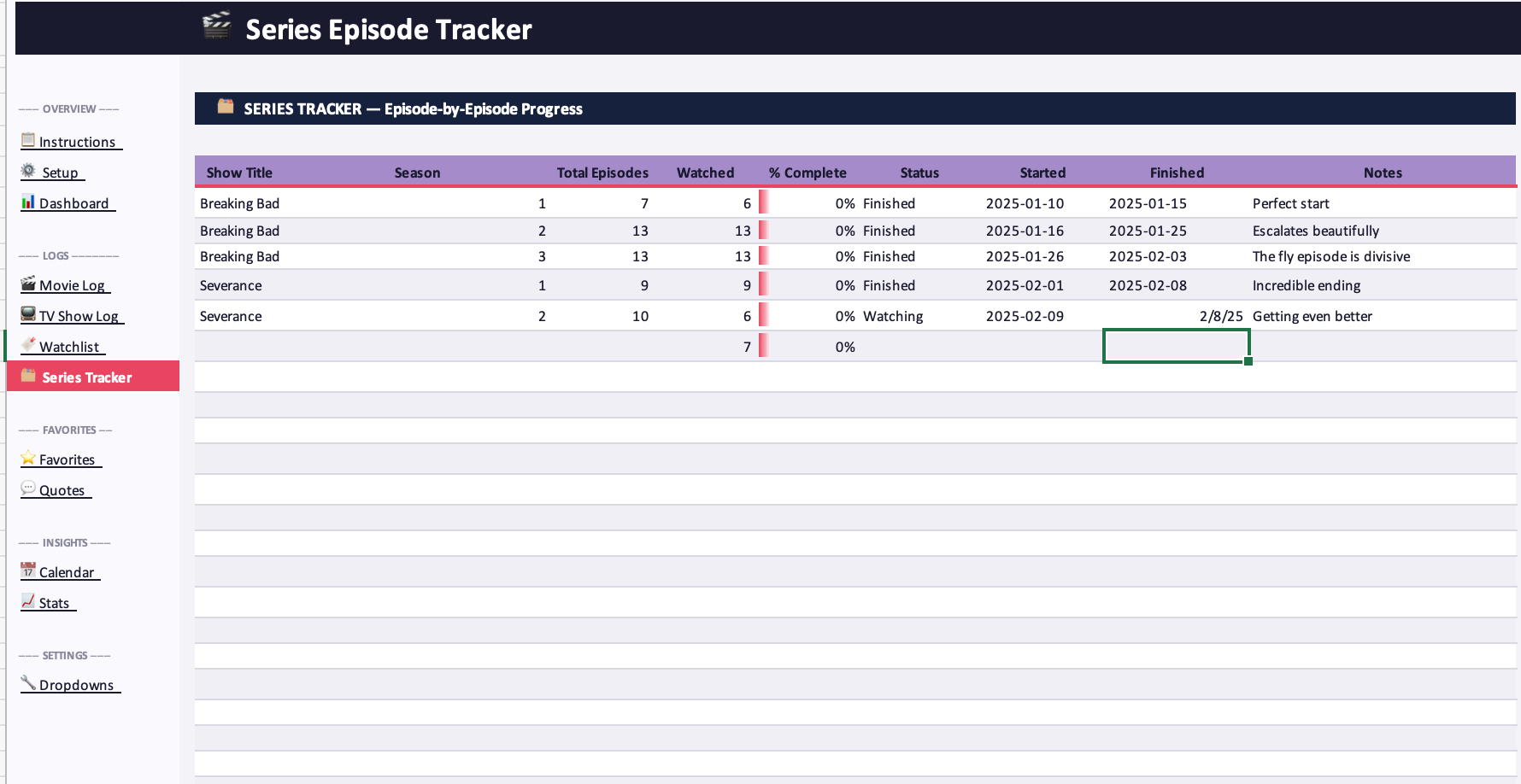 Movie and TV Shows Tracker