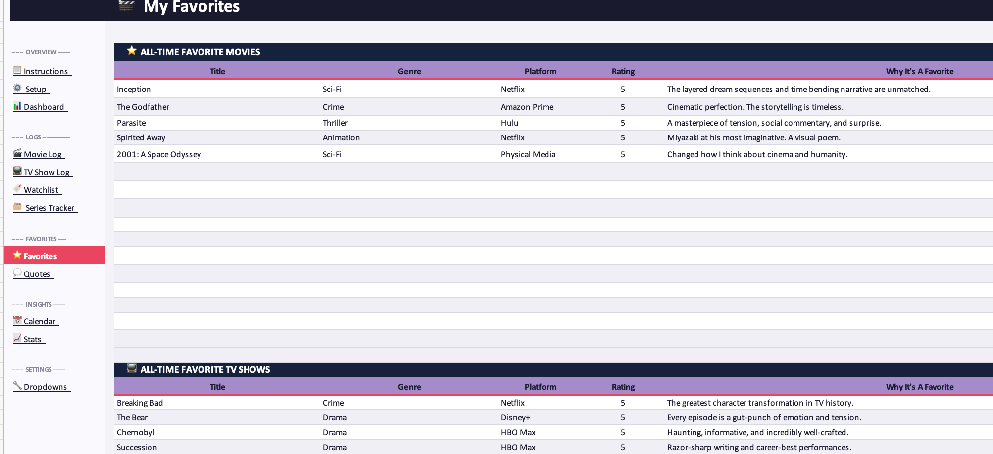 Movie and TV Shows Tracker