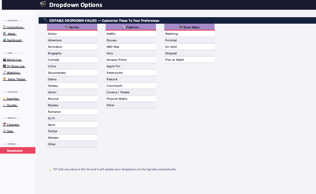 Movie and TV Shows Tracker
