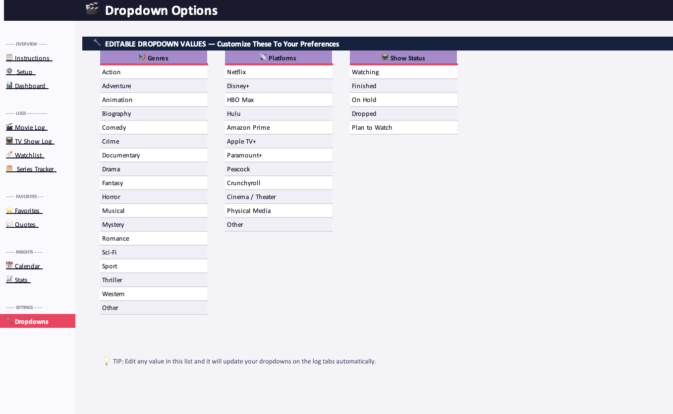 Movie and TV Shows Tracker