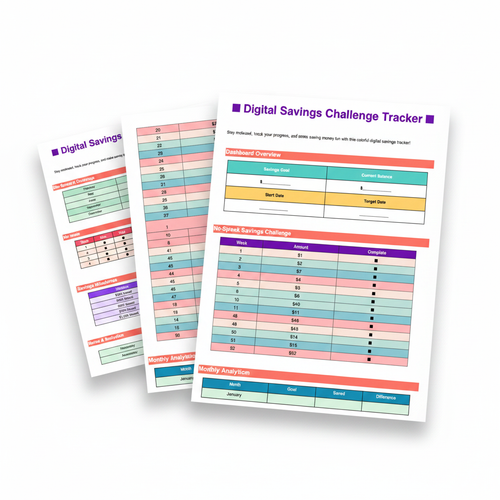 Digital Savings Challenge Tracker - Improved Mockup