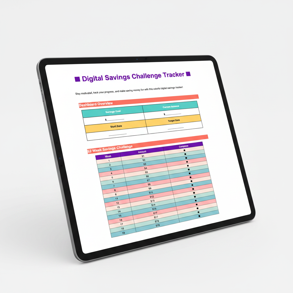 Digital Savings Tracker on iPad