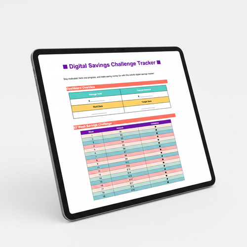 Digital Savings Tracker on iPad